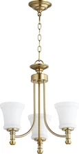 Quorum International 6122-3 Brass Rossington 3-Light 18"W Chandelier