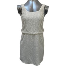 Alice Olivia Silk Sequin Embellished Mini Dress Women's Size 2 Ivory