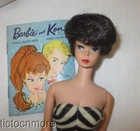 VINTAGE EARLY BARBIE BUBBLECUT DOLL R BODY RAVEN BLACK NICE FACE NO GREEN