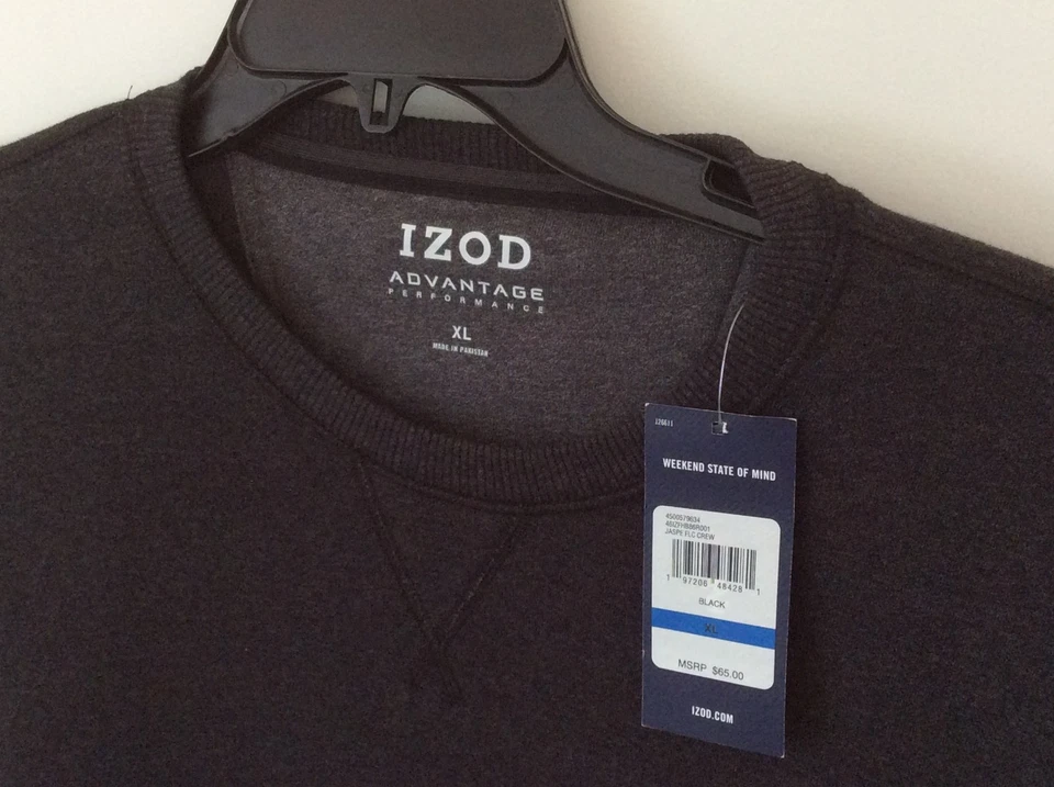 IZOD Advantage Performance Para hombres Sudadera Polar Pullover NEGRA Talla XL NUEVA CON ETIQUETAS Foto 3 de 4