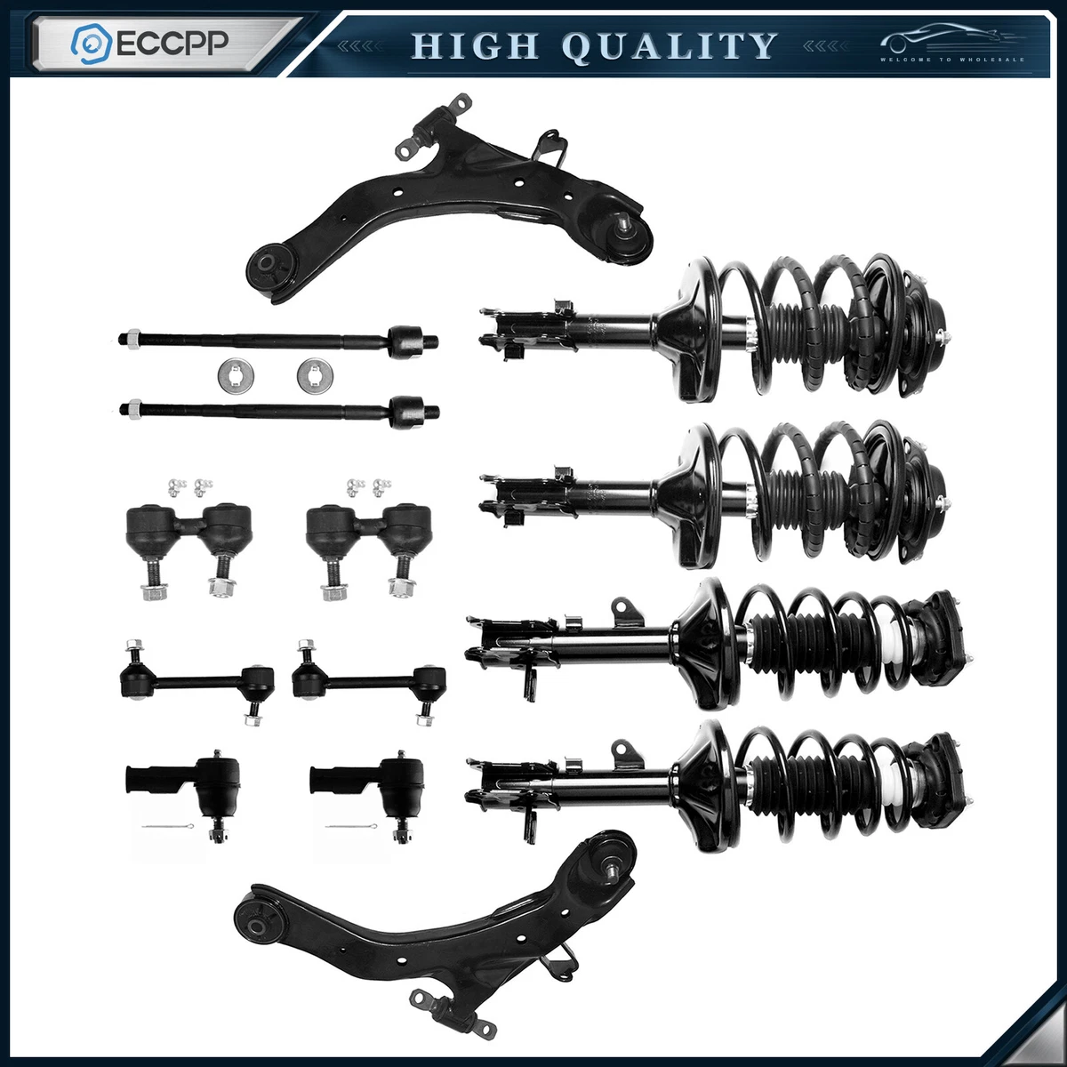 AUTO DN Juego De 4 Barras De Acoplamiento Externas, Kit De Extremo De Barra De Acoplamiento Exterior Interior, Extremo De Barra De Dirección Para Hyundai Elantra 2001-2006 Para Hyundai Tiburon