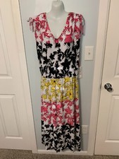 NWT Ruby Rd Floral Multi-Color Sleeveless Long Dress     Plus Size 2X