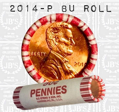 2014-P Lincoln Cent BRILLIANT UNCIRCULATED 50 Coin Roll *JB's Coins*