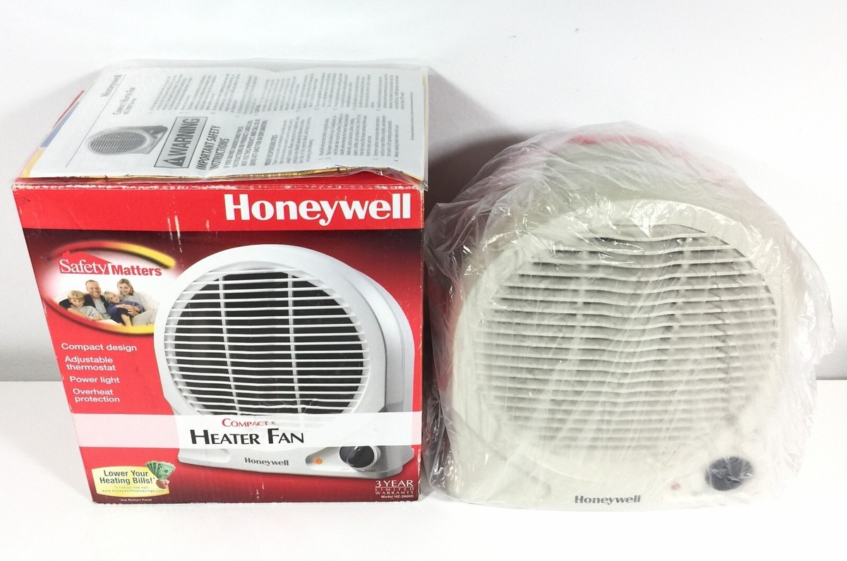 Honeywell Compact Portable Space Heater Fan W/ Box Instruction HZ-2000C