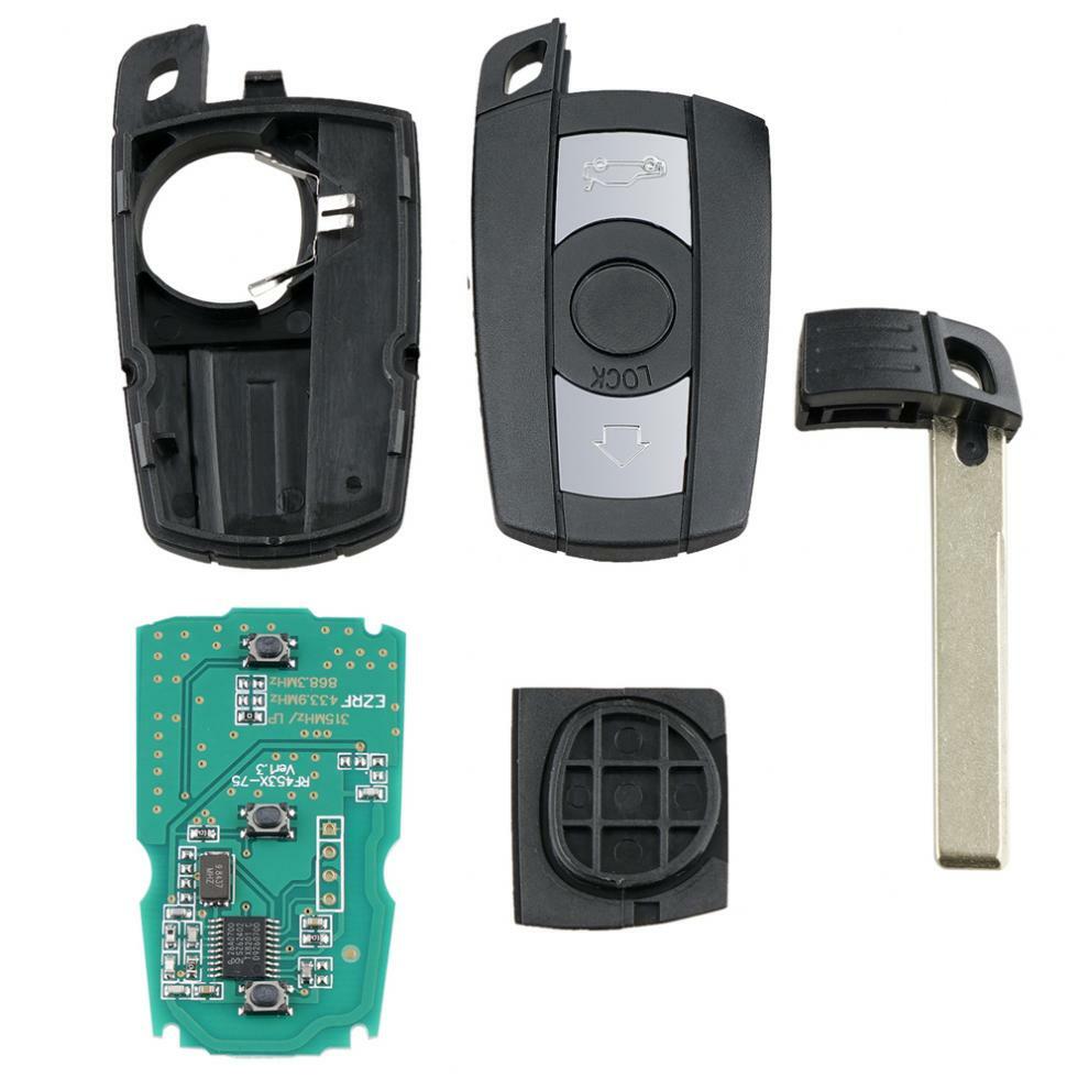868MHz 3-Button Car Remote Key Fob For BMW CAS3 – PCF7953 Chip, Black, X6 118i 125i 128i