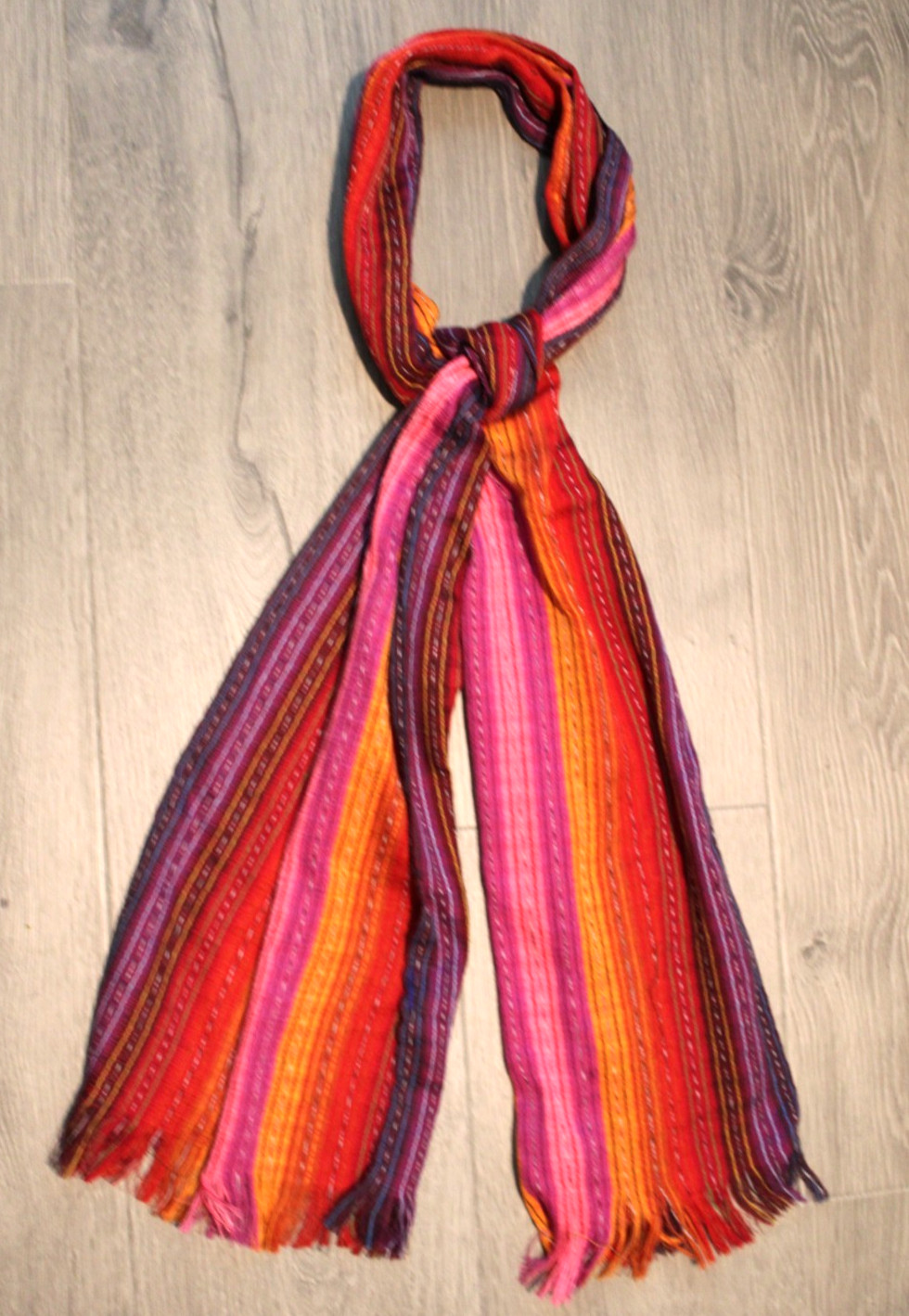 Lightweight Rectangle Accent Scarf Boho Stripe 12… - image 1