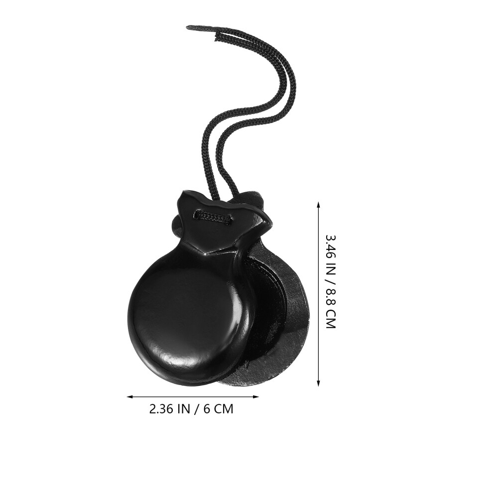 Castanuelas Spanish Castanets Music Instruments Wooden Black Solid