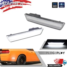 Clear Rear Side Marker Lights White LED For 08-14 Dodge Challenger/11-14 Charger