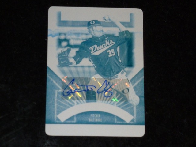 GARRETT CLEAVINGER 1/1 BASEBALL CARD PRINTING PLATE AUTOGRAPHED 2015 DONRUSS WOW