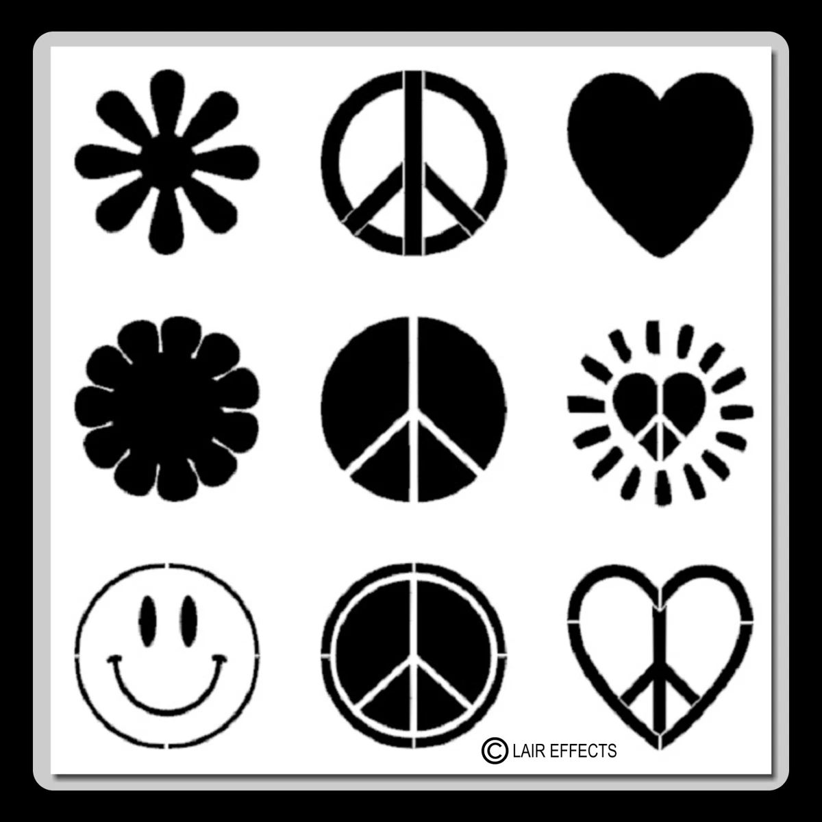 Coloring Pictures Of Hearts And Peace Signs