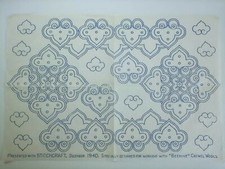 Vintage B&uuml;gelbild Stickerei Transfer - Dezember 1940 - seltener Fund