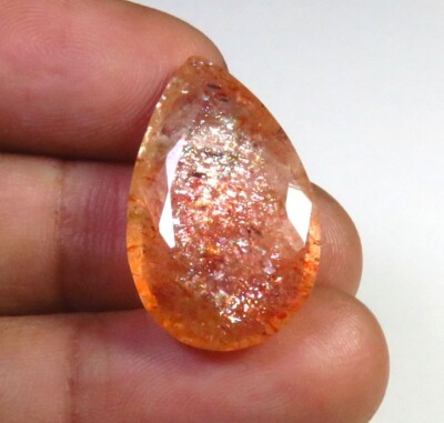 Orange Sunstone Tropfen Facettiert Edelstein 23x14.5 mm ST-572 Einzelstück