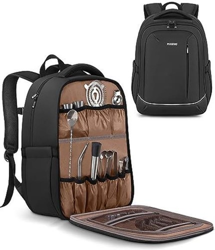 Bartender Bag, Travel Bartending Backpack for Carrying Bar Kit, Portable Bar  