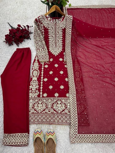 Vestido Paquistaní Salwar Kameez Listo para Usar 3 Piezas Traje Boda Fiesta Bollywood - Imagen 12 de 12