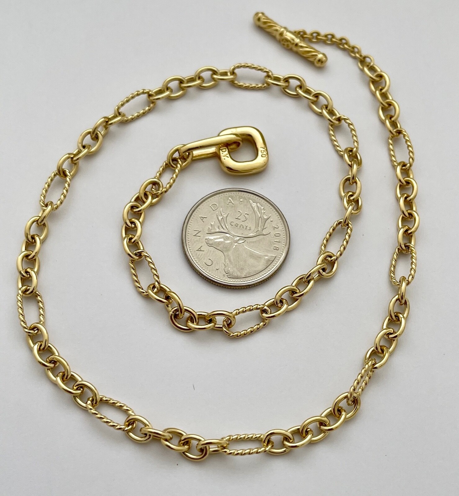 AUTHENTIC DAVID YURMAN VINTAGE NECKLACE 18K YG 30 9 G… Gem