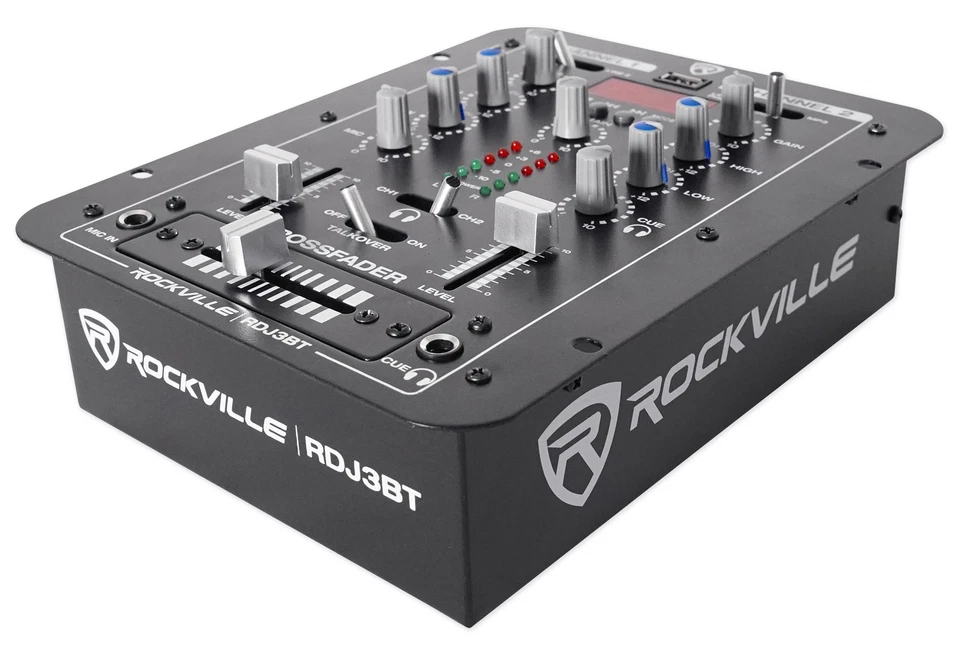 Rockville RDJ3BT 2 Channel DJ Mixer with USB, Bluetooth, Talkover, 4 Line Inputs - Image 2 of 4