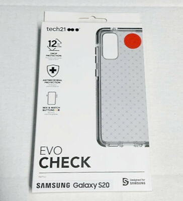 tech21 Evo Check UltraThin Flexible Gel Case for Samsung Galaxy S20 Smokey Black
