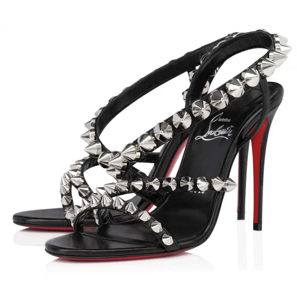Christian Louboutin Spikita Strap 100 Black Spike Strappy