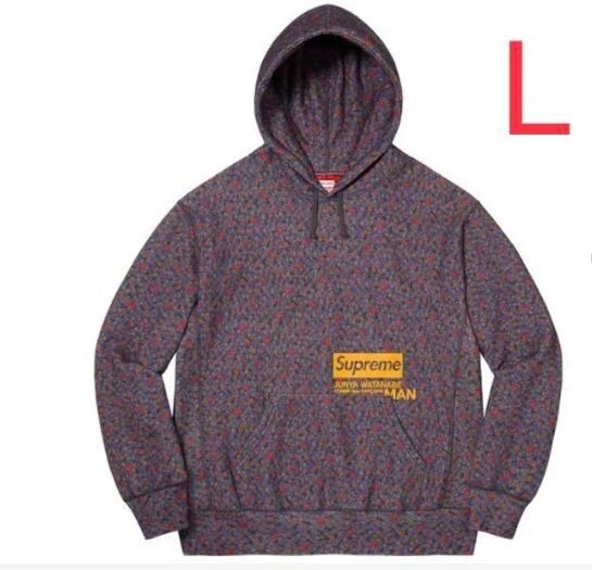 SUPREME Junya Watanabe 21AW Hooded Sweatshirt Size L Black flowers New
