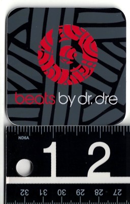 BEATS BY DRE STICKER Beats by Dr. Dre Headphones 2.5 in Square Red/Grey ...