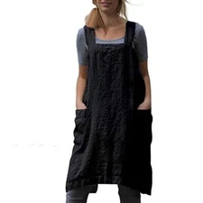 YESDOO Cotton Linen Apron Cross Back Apron for Women with Pockets Pinafore Dr...