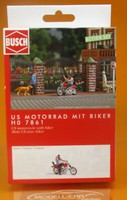 Busch 7861 US Motorrad Mit Biker 1:87 NEU