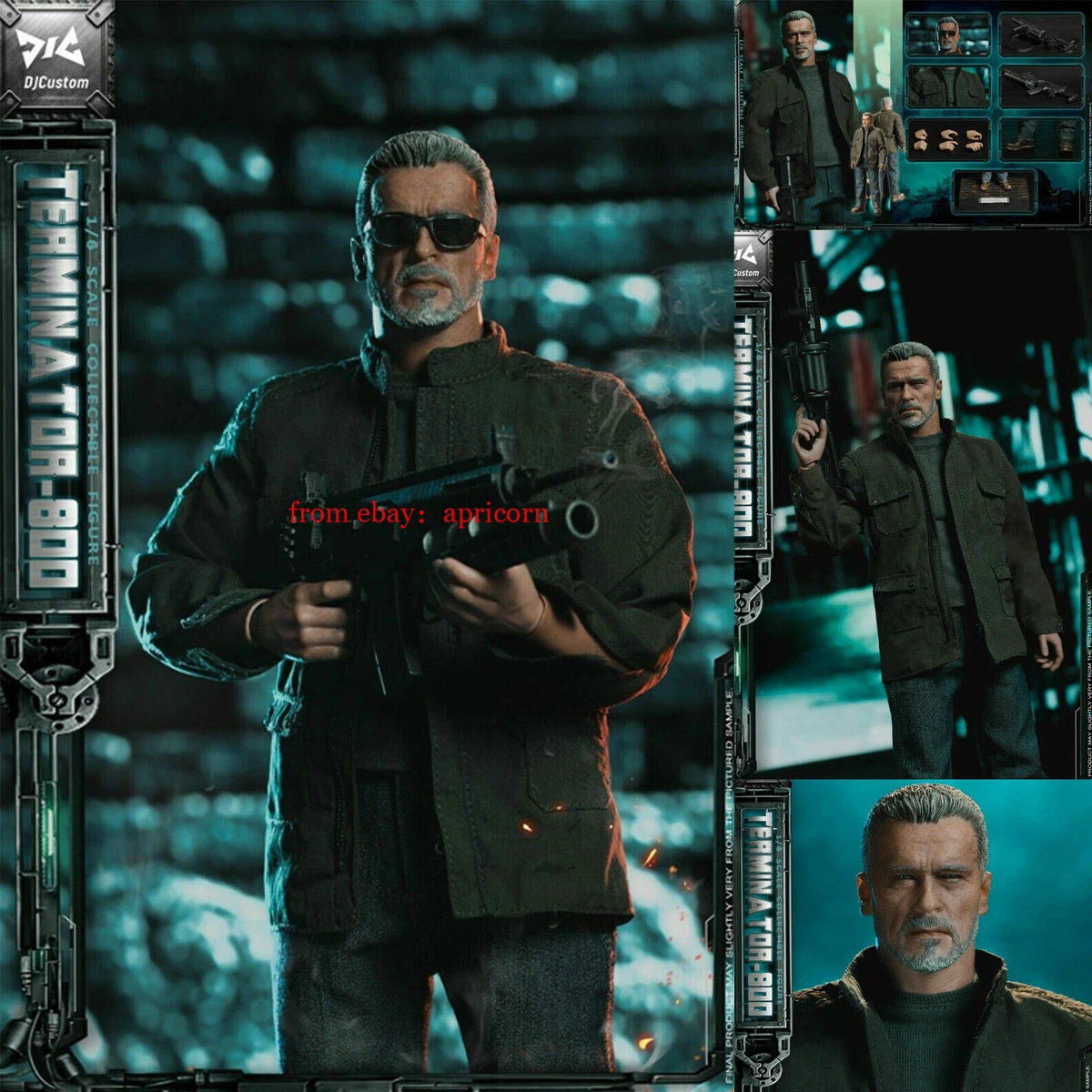 DJ-CUSTOM NO-16004 Terminator 800 Collectable 1/6 Male Action Figure Model Toy