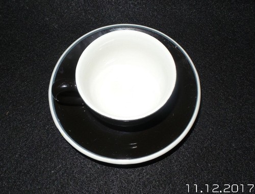 Vintag Black & white Heavy Duty Demitasse Espresso, Chocolate, Tea Cup & Saucer - Picture 6 of 8