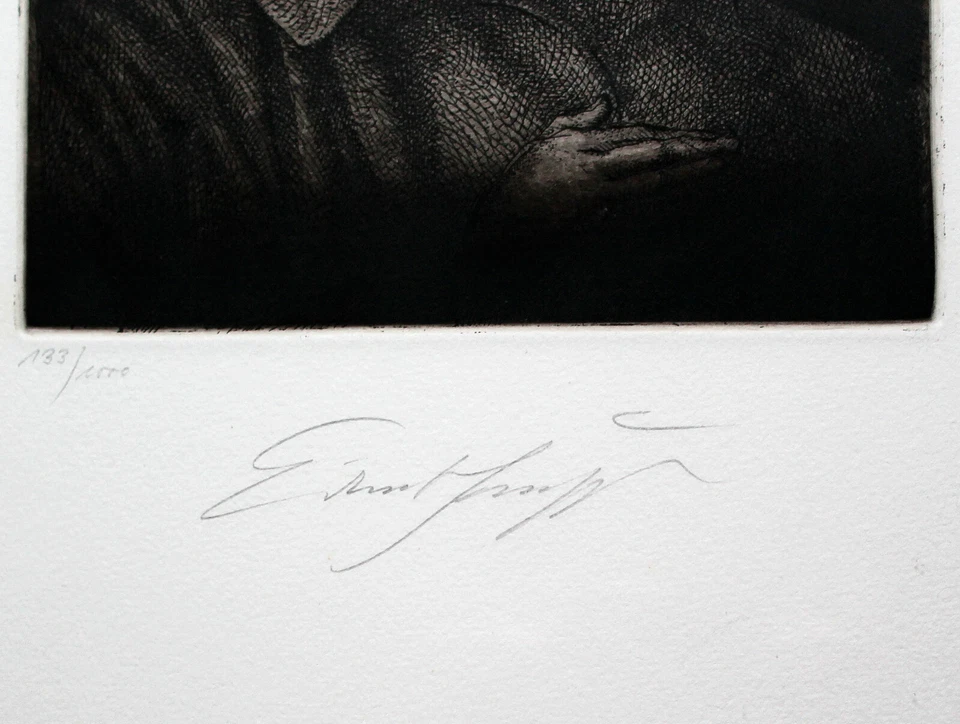 ERNST FUCHS - Selbst als Ali Mirza. Handsignierte nummerierte Radierung, gerahmt - Bild 3 von 4