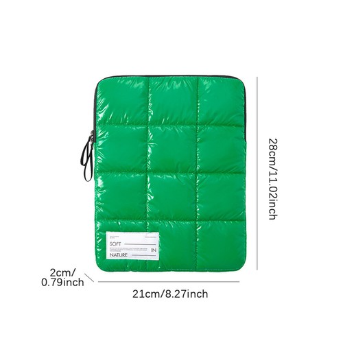 Puffy Laptop Sleeve Quilted Laptop Case Compatible with 11 inch Notebook (Green) - Bild 10 von 12