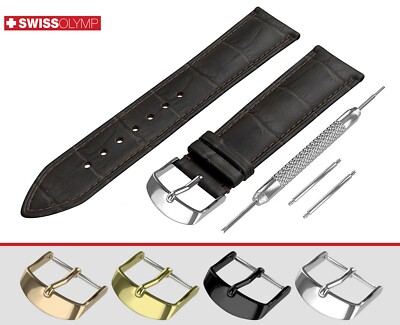 Band For ZENITH Watch DARK BROWN Genuine Leather Strap For Clasp Buckle 12-24mm