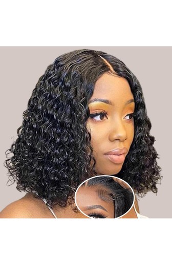 4x4 Lace Closure Glueless Bob Wig - 180% Density - 100% Human Hair 12”