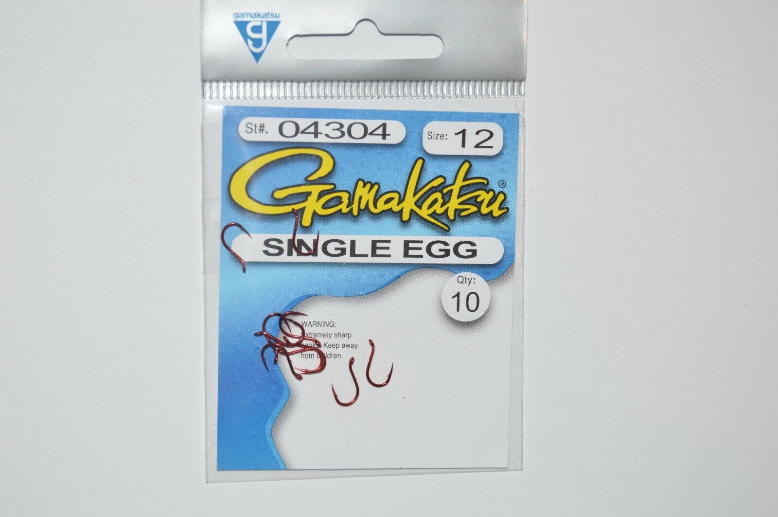 Gamakatsu 04304 Single Egg Hook Red Size 12 10pk for sale online 