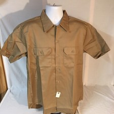 Vtg NOS Washington Dee Cee Brand Mens Work Shirt Khaki Brown 16 16.5 NWT USA FS 