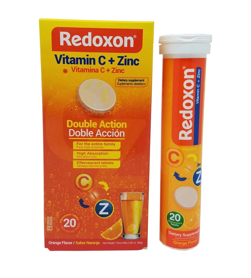 Pack de 6 Vitamina C Redoxon con Zinc Apoyo Inmune Naranja 20 X 6 Tabs Exp 2026 Foto 2 de 4