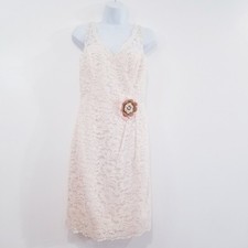 David's Bridal Guest Pink Lace Dress Cocktails Women size 10 Bridesmaids