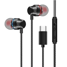 HIFI Bass Stereo Wired Earbuds Headset In-Ear Earphone Headphone MIC USB-C