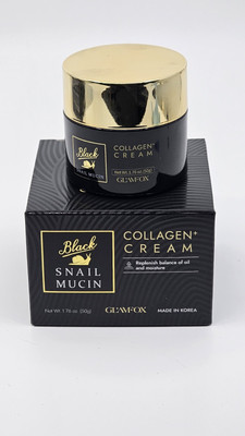 GLAMFOX Black Snail Mucin Collagen Cream 1.76 oz/50g - Exp 07/27 New