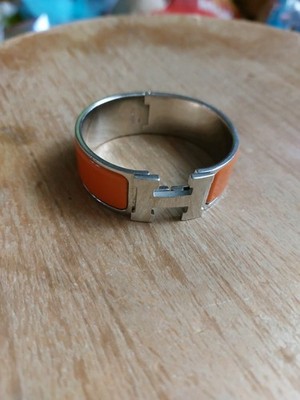 Hermes Clic Clac H Orange Emaille Armband Bracelet Clip Hermes Vintage