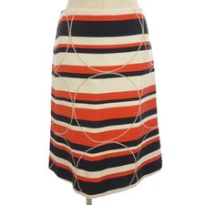Mina Perhonen Border Skirt Silk Cashmere Mix Multicolor Used