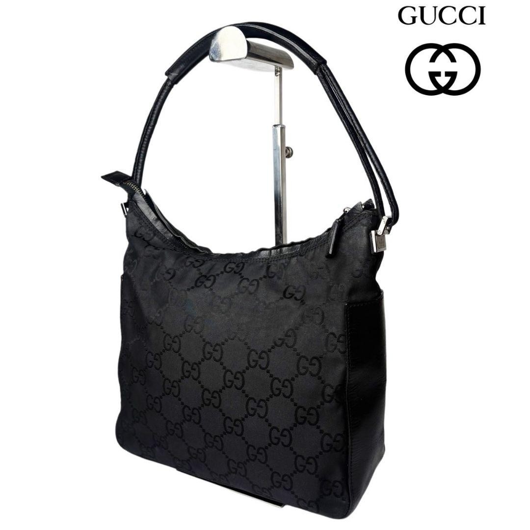 Gucci 521 Black Leather One Should One Shoulder Bag 80cm Near New