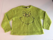 Dr. Seuss The Grinch Youth Size M 7/8 Fuzzy Faux Shearling SweatshirtA025