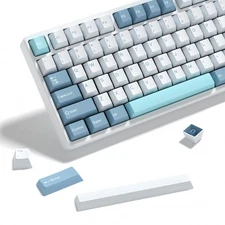 SHOKO PBT Double Shot Keycap Set176 Keys Blue Cute Custom Key Caps Keycaps 60...