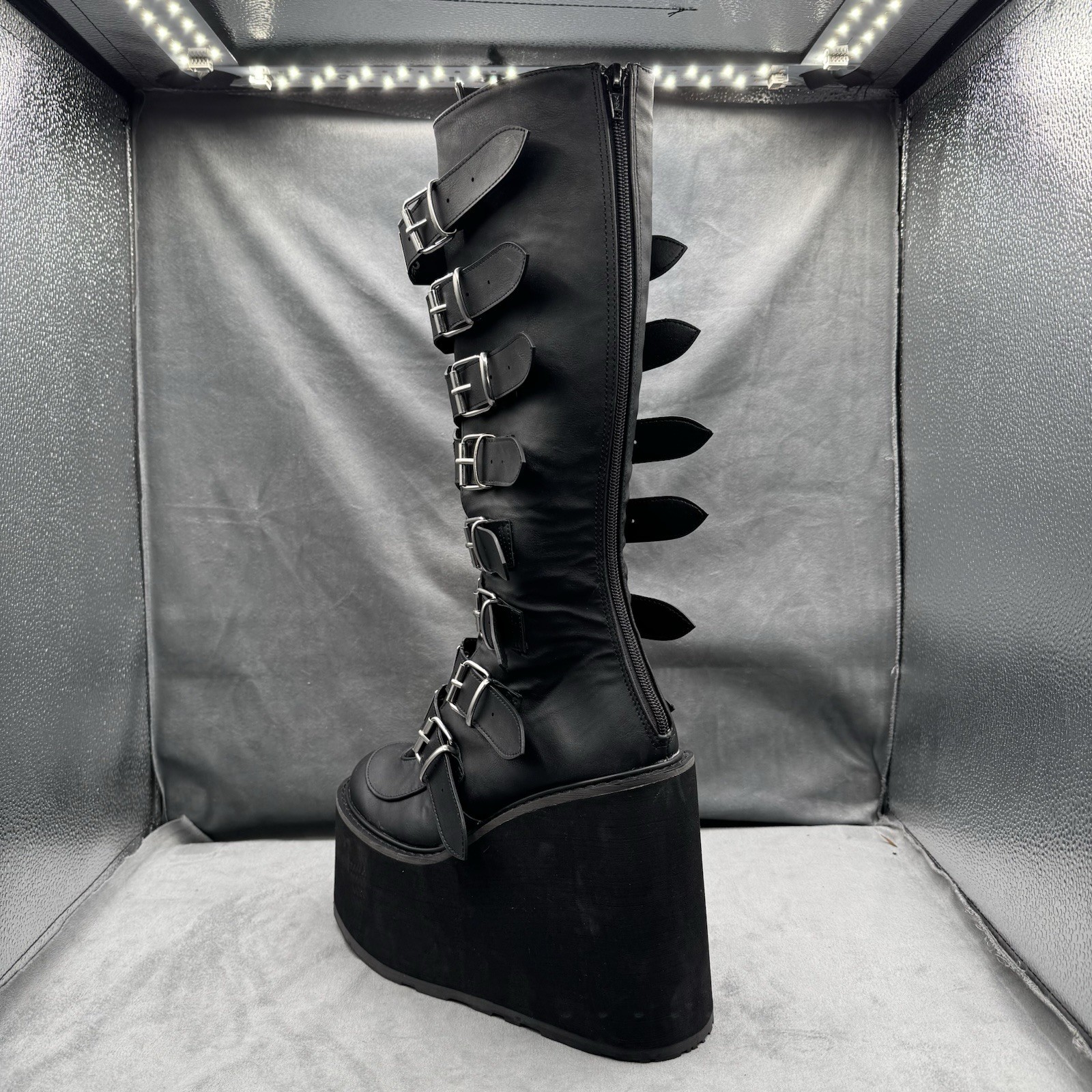 Demonia Swing-815 Knee High Platform Wedge Boots … - image 6