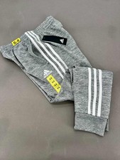 NWT Adidas Youth 3-Stripe Fleece Jogger Charcoal Gray S-8