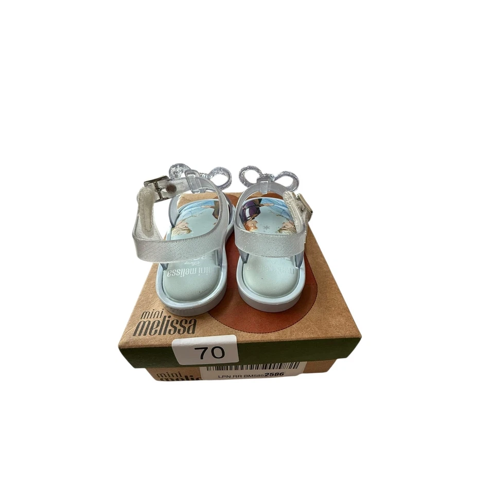 Sandalia Mini Melissa para mujer azul/claro brillo plateado MAR + FROZEN talla 7 Foto 4 de 4