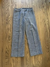 Anne Klein Cotton Wool Blend Dress Pants Gray Women  s Size 8 Relaxed Leg Career