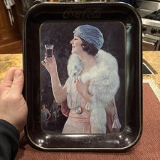 Vintage Coca-Cola Serving Tray Flapper Girl 1920s Style Metal