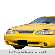 For Ford Mustang 94-98 1-Pc Chrome Polished 8x6 mm Horizontal Billet Main Grille