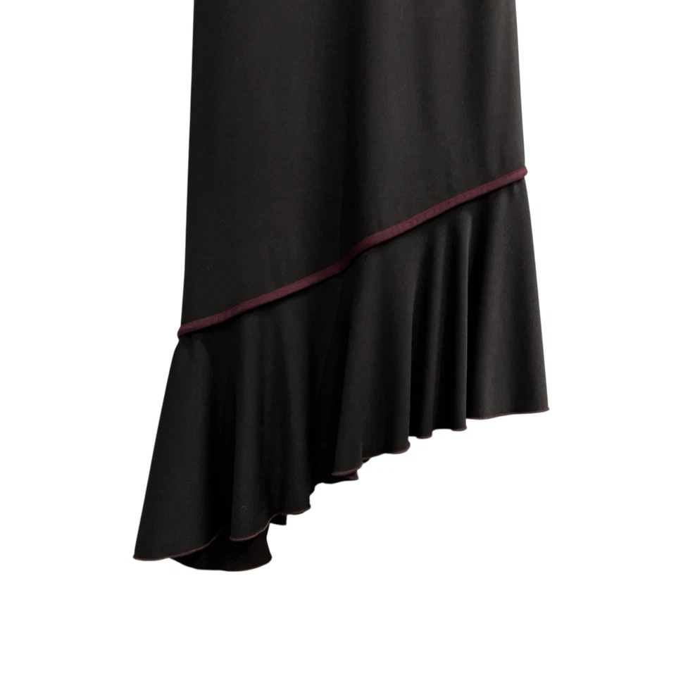 Vestido Vintage Ruby Rox Y2K S Negro Babydoll Borde Púrpura Oscuro Hada Asimétrica Foto 2 de 4